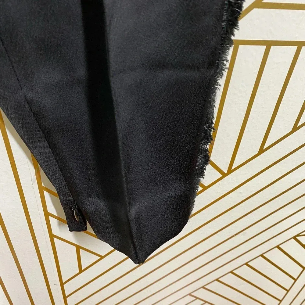 TED BAKER Winny Fringe Side Seam Trousers‎ in Black Size 1 / US XS - Image 9