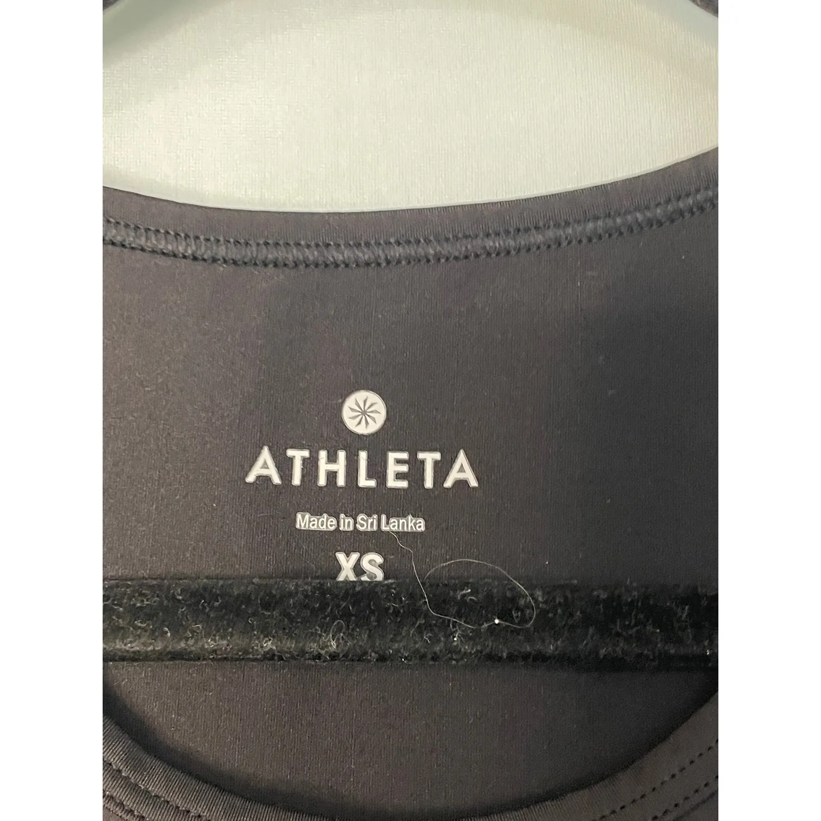 Athleta Black Ruched Mesh Insert Active Tank Top Athletic Workout XS - Image 6