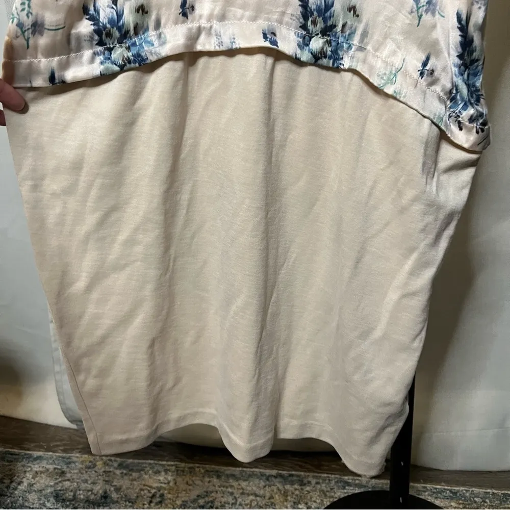 Liu Jo Ivory and Blue Toile Floral Silk Dress Medium - Image 7