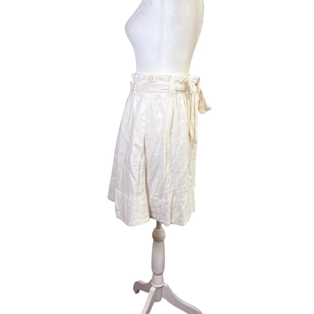 Odille Anthropologie White Linen Blend Peasant Skirt A - Image 5