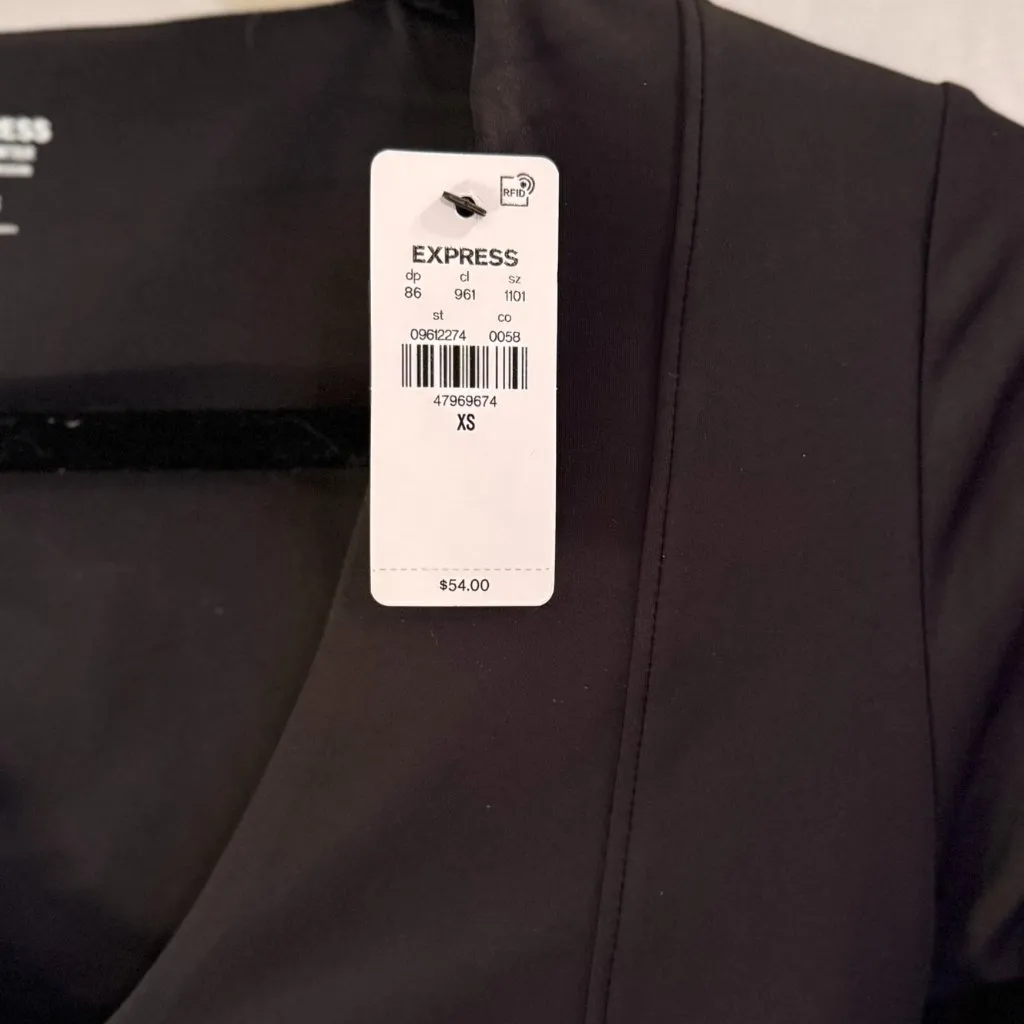 Express NWT Body Contour Seamed Bust Black High Compression Bodysuit XS - Image 4