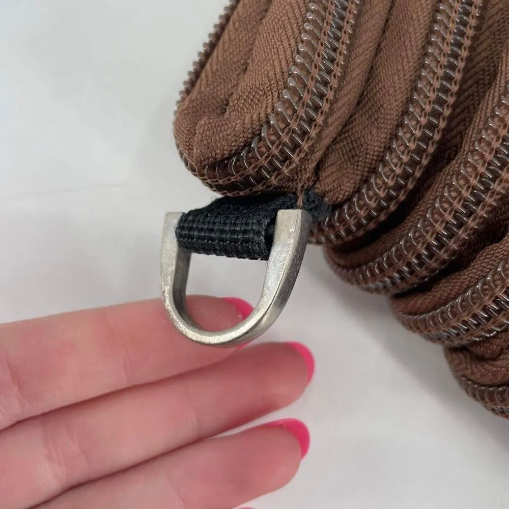 Bam Bags Unisex Nylon Zippered Purse Crossbody Tote Messenger Bag Brown Large‎ - Image 3