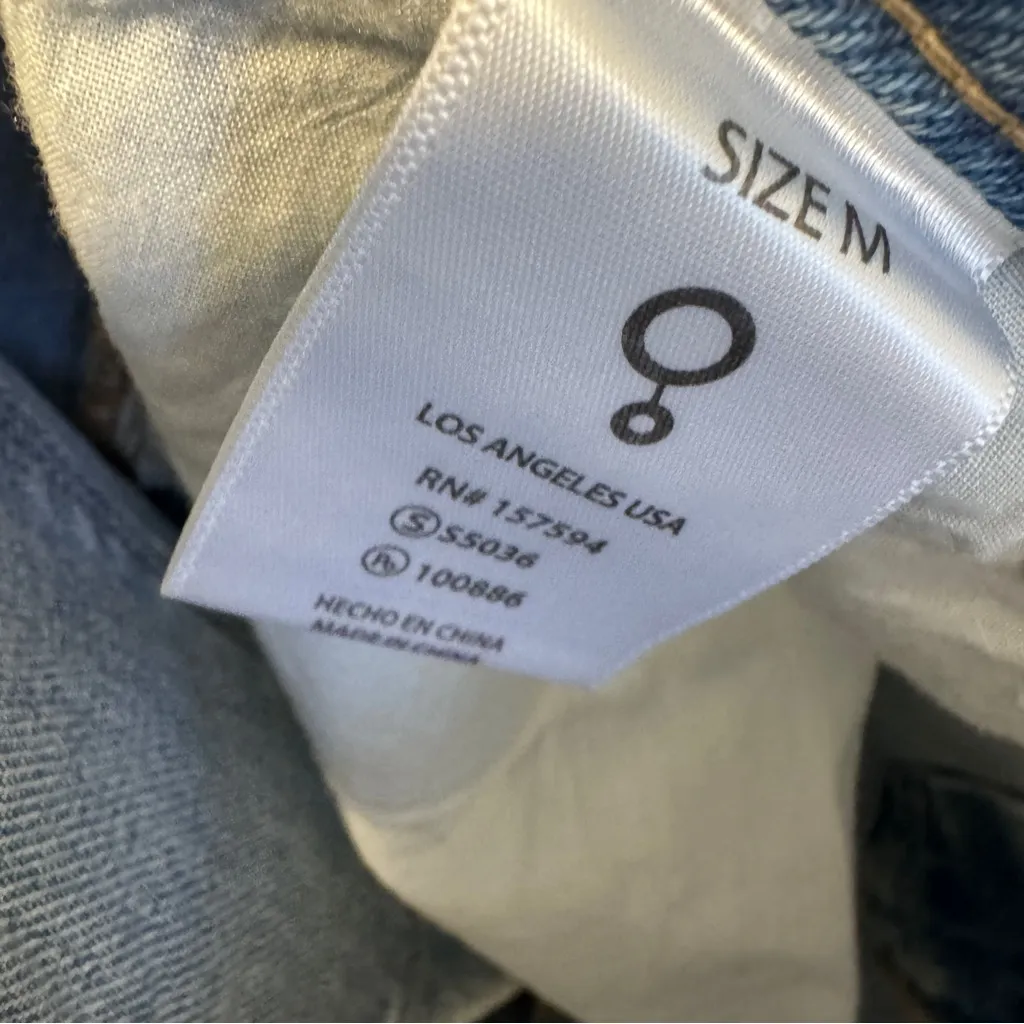 Insane Gene Blue Denim Distressed High Rise Maxi Skirt Womens M Hi Low NWT Size M - Image 3