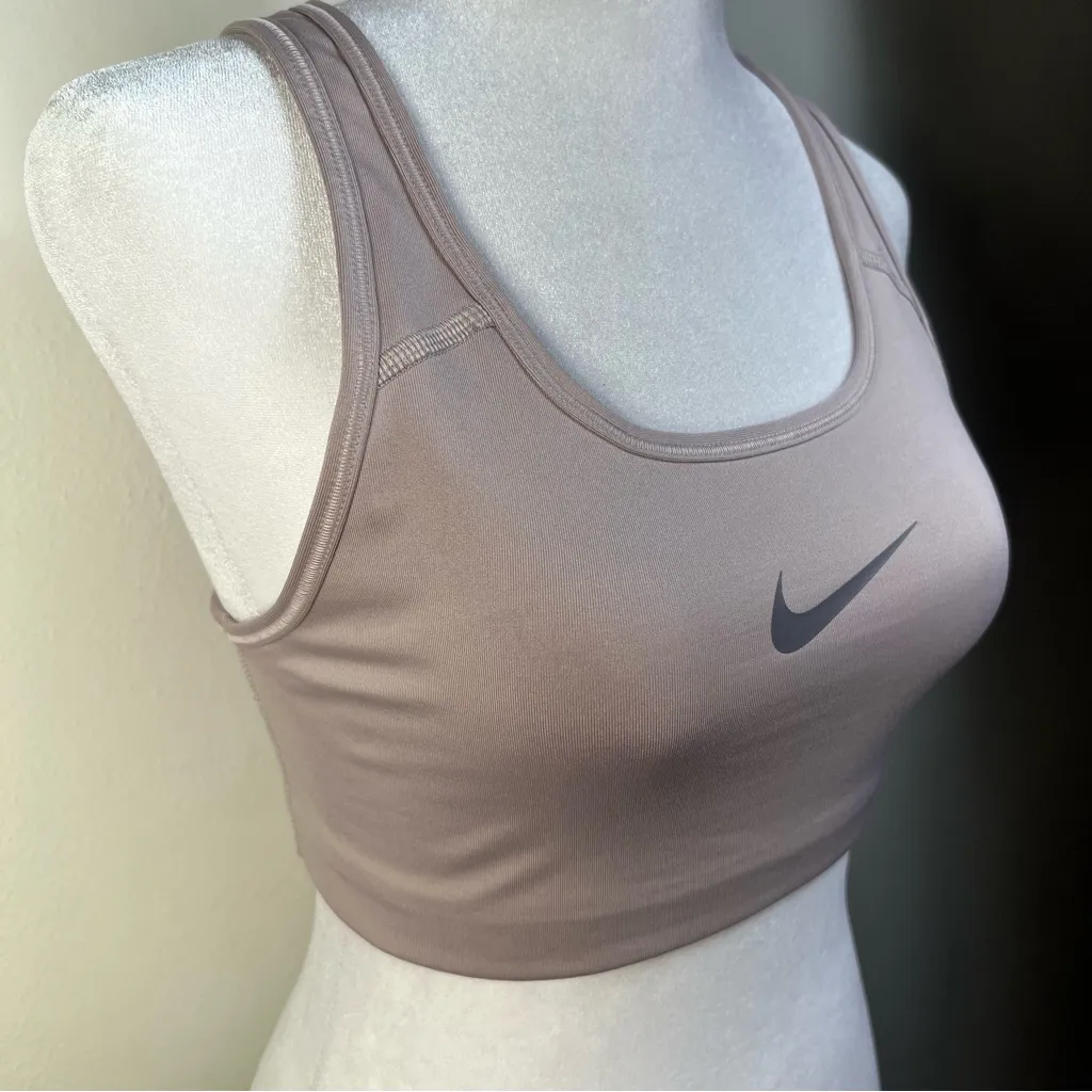 Nike Women's DRI-FIT tan Sports Bra size smalls support top - Image 4