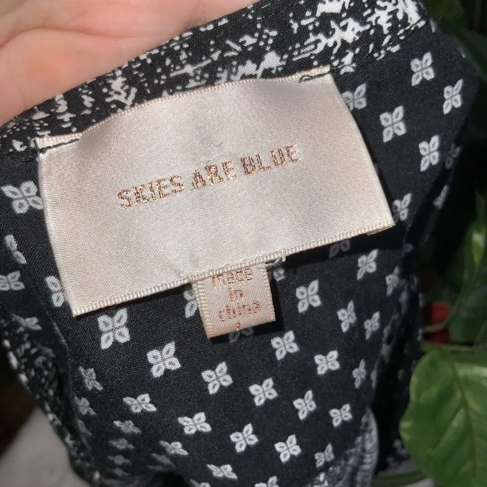 Stitch Fix Skies Are Blue Black & White Long Sleeve Casual Career Blouse Medium - Image 11