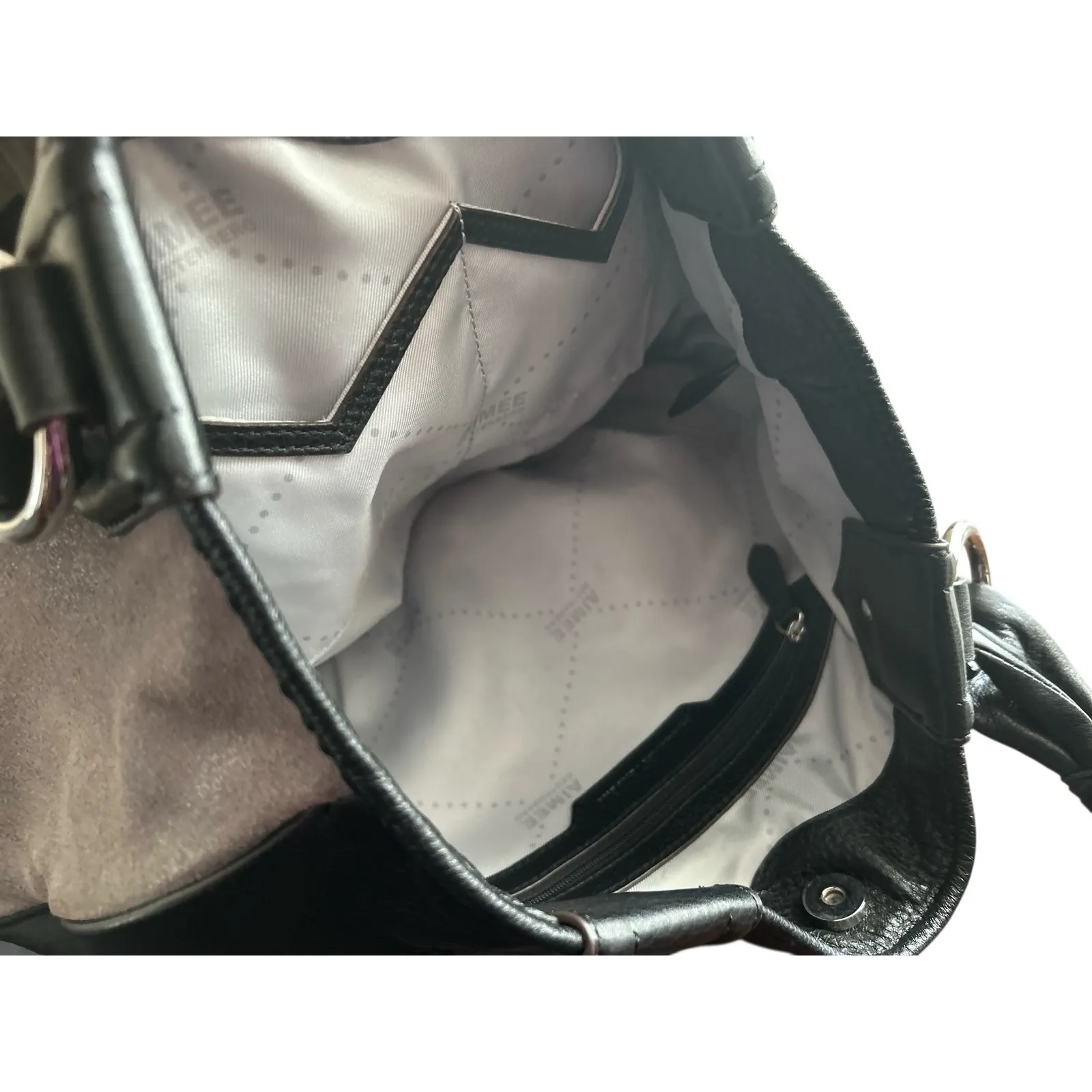 Aimee Kestenberg Gray Metallic Leather Hobo Shoulder Bag - Image 12