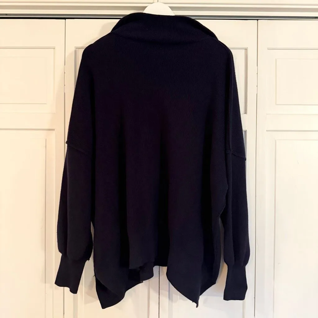 Lillusory navy quarter zip oversized sweater large Blue - Image 5