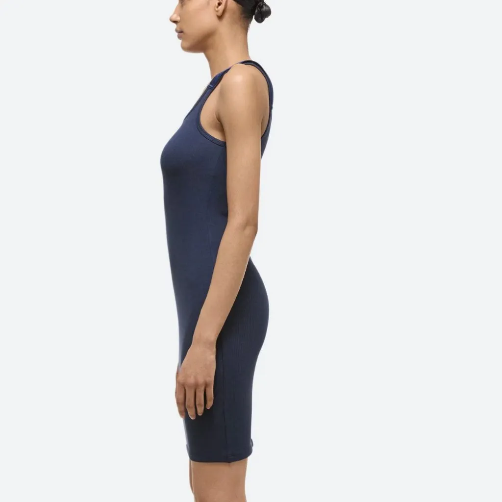 NWT $195 Helmut Lang Seatbelt Ribbed Tank Dress Large, NAVY - Image 4
