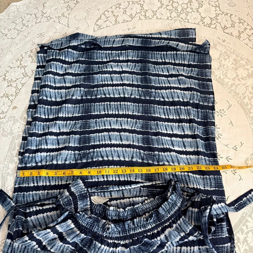 Michael Kors Shibori Tie Dye Blue & White Maxi Dress size Large - Image 14