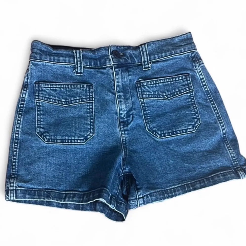 Madewell Denim Blue Jean Shorts 26 Emmett patch pocket - Image 2