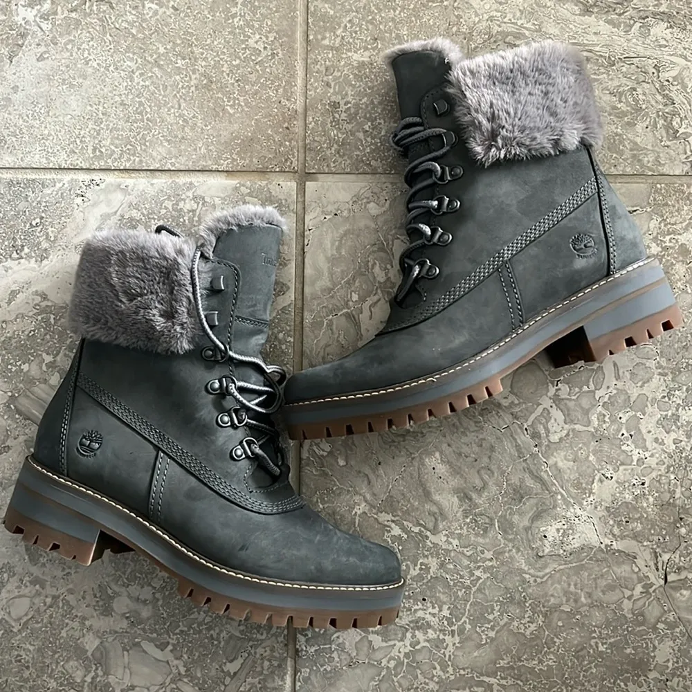 Timberland Courmayeur Valley Waterproof 6” Boots in Med Grey, Size 8 NEW in Box - Image 6
