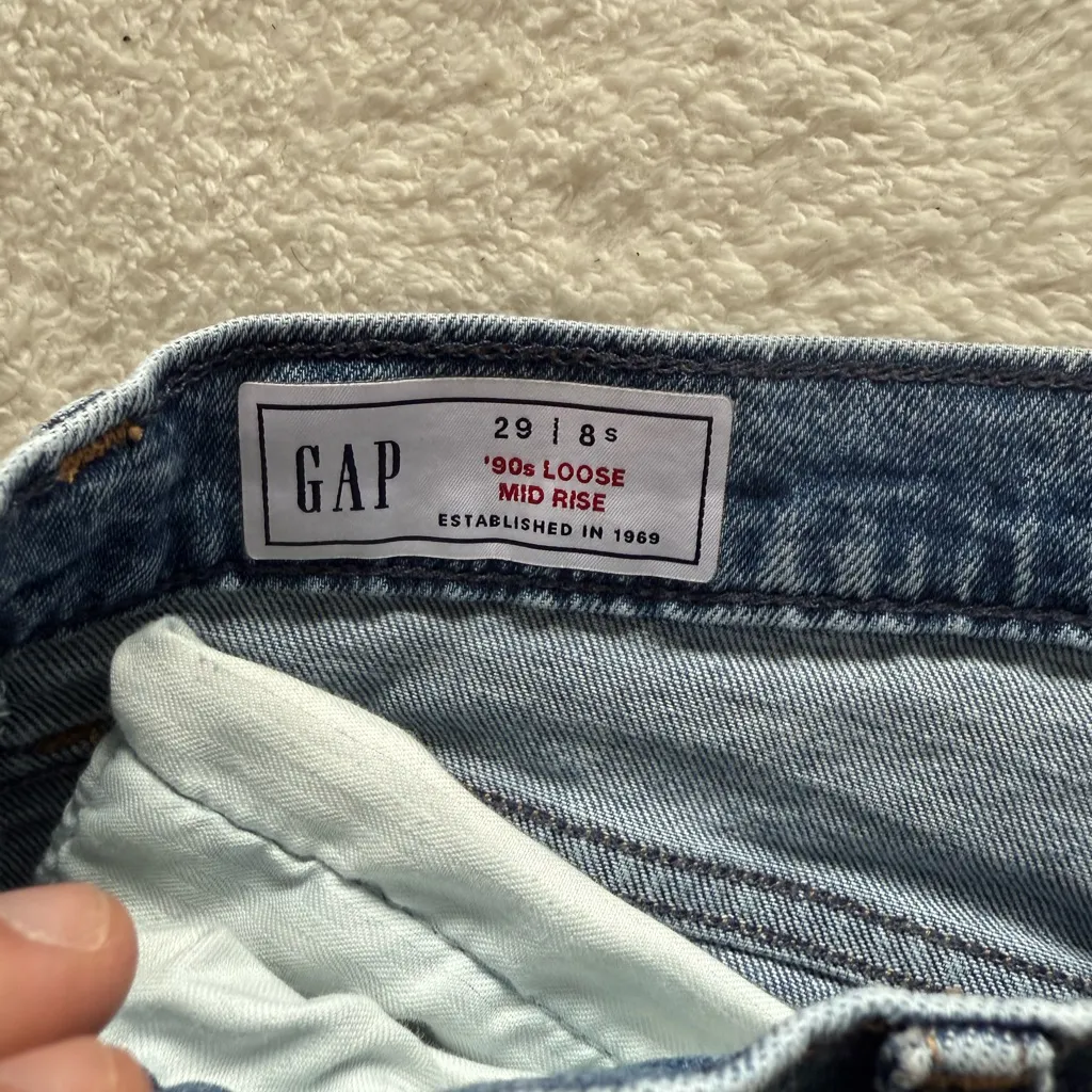 Gap Light Blue Mid-Rise 90's Loose Vintage Style Jeans Women's Size 8s 29 Waist - Image 6