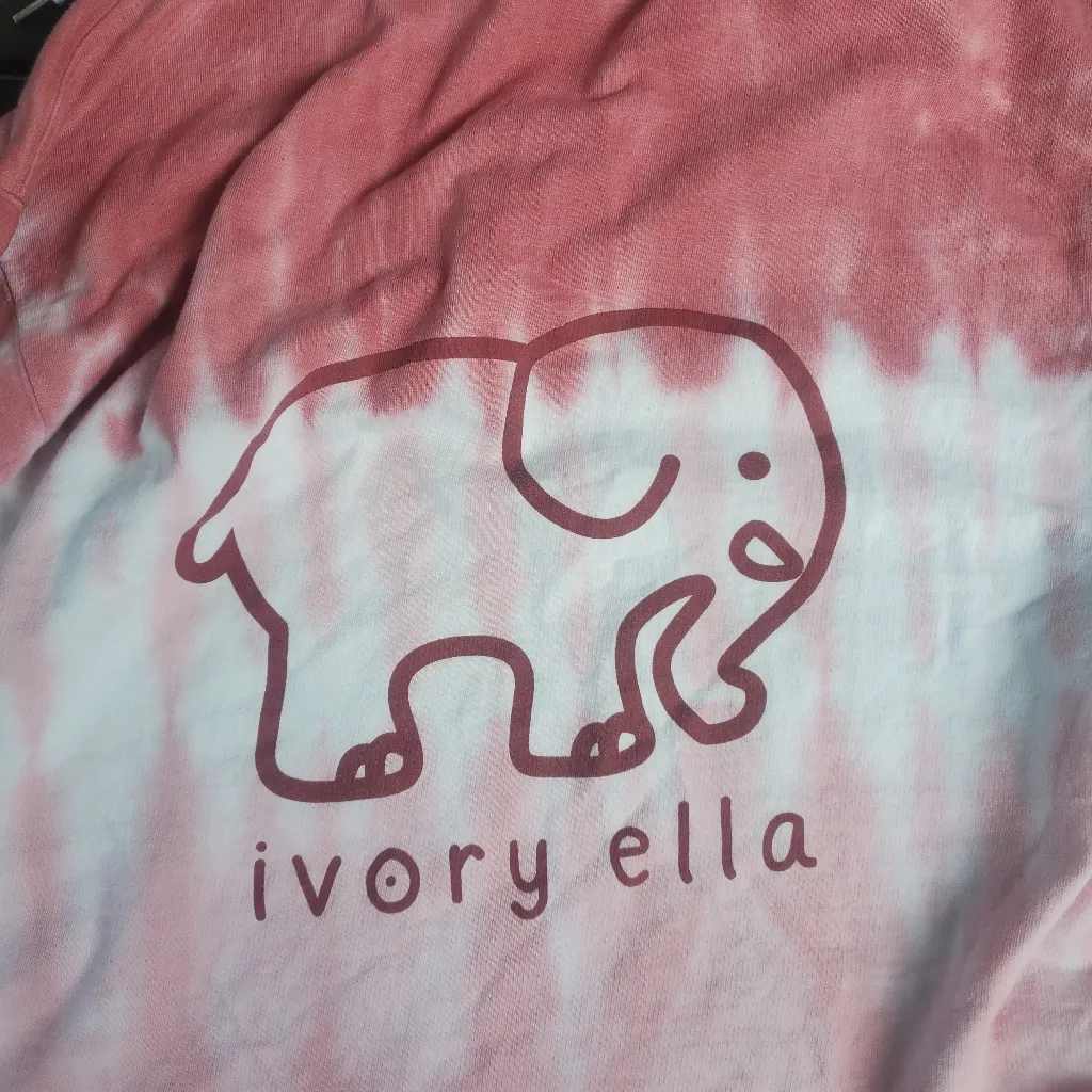 Ivory Ella Pink Hoodie with White Accents By Ivory Ella Crop Top - Image 3