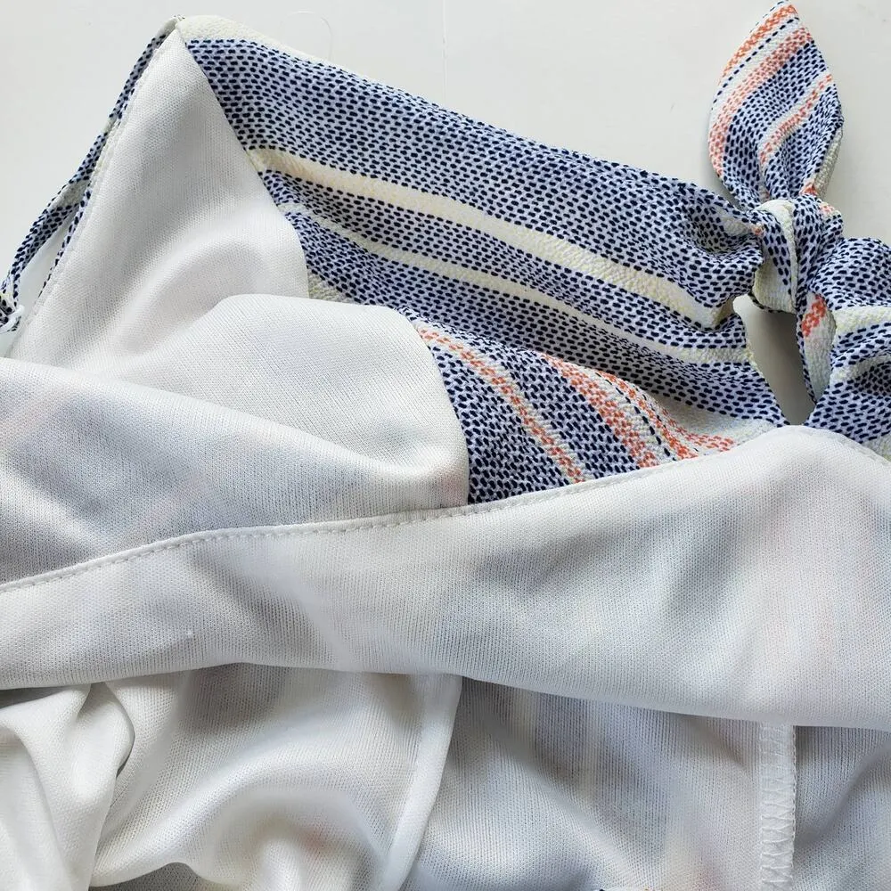 Trixxi Clothing Company Womens Jumpsuit Size Medium Striped Knotted Top Coastal - Image 12