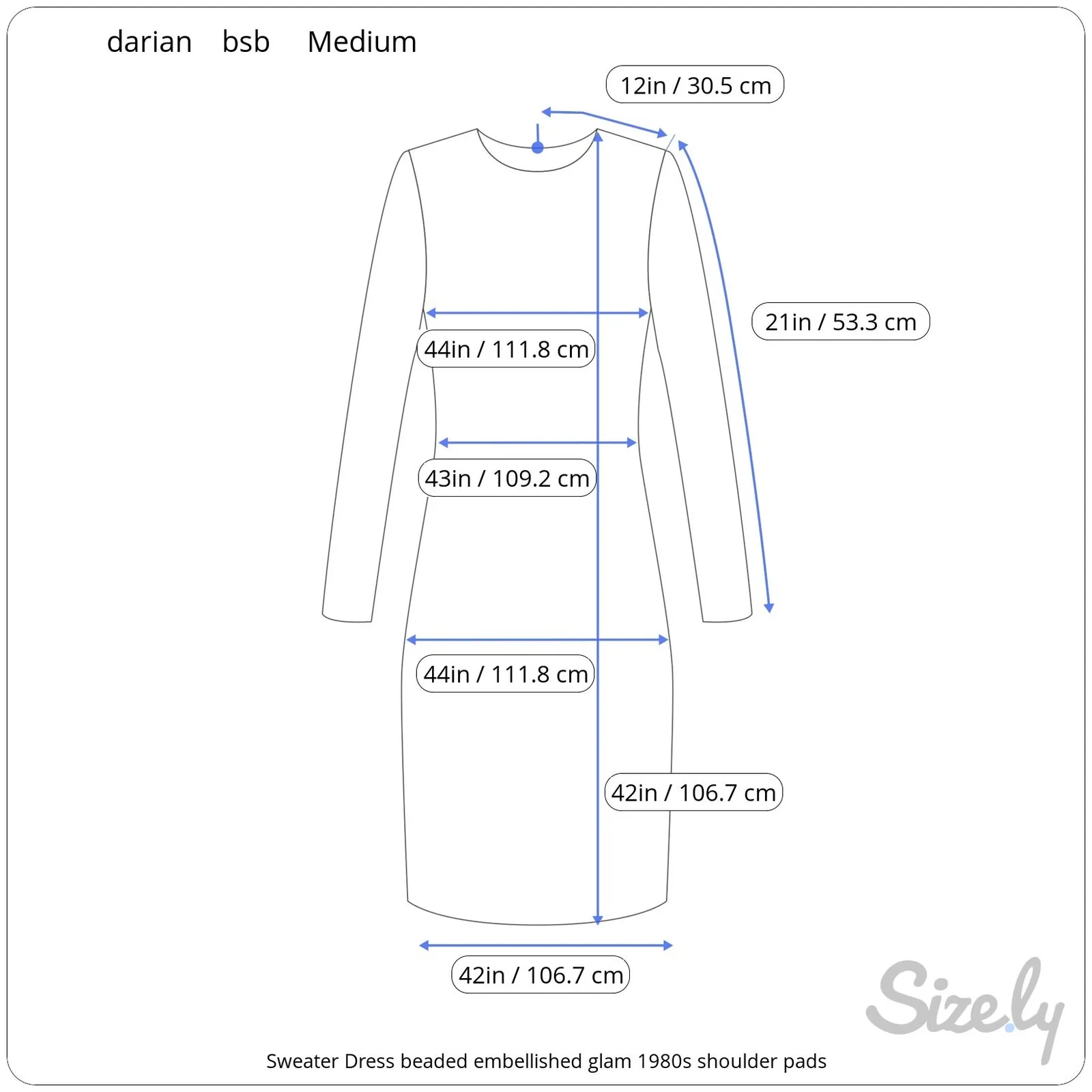 Sweater Dress beaded embellished glam 1980s shoulder pads purple Size M - Image 2