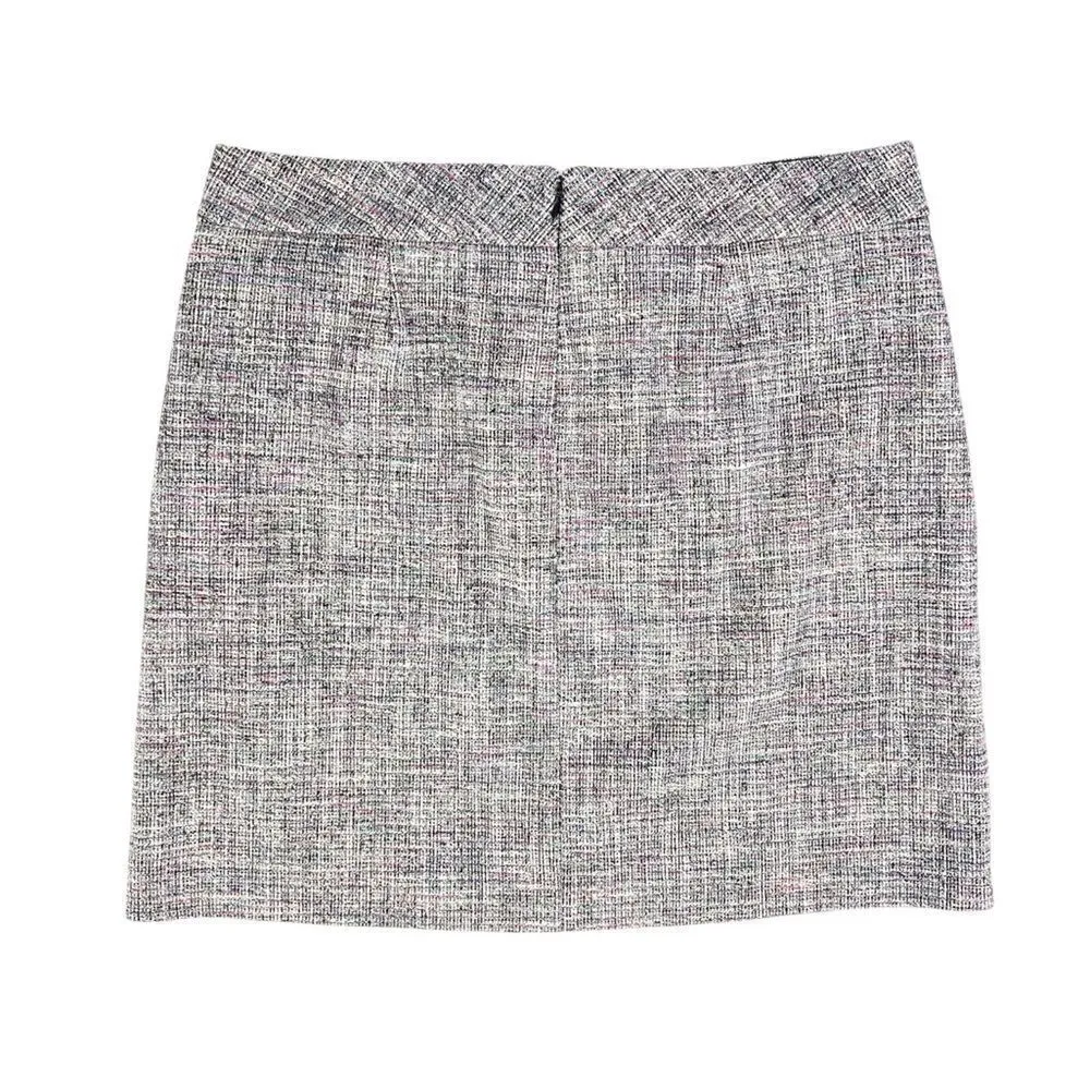 DKNY Grey Tweed Short A-Line Skirt Size 8 - Image 2