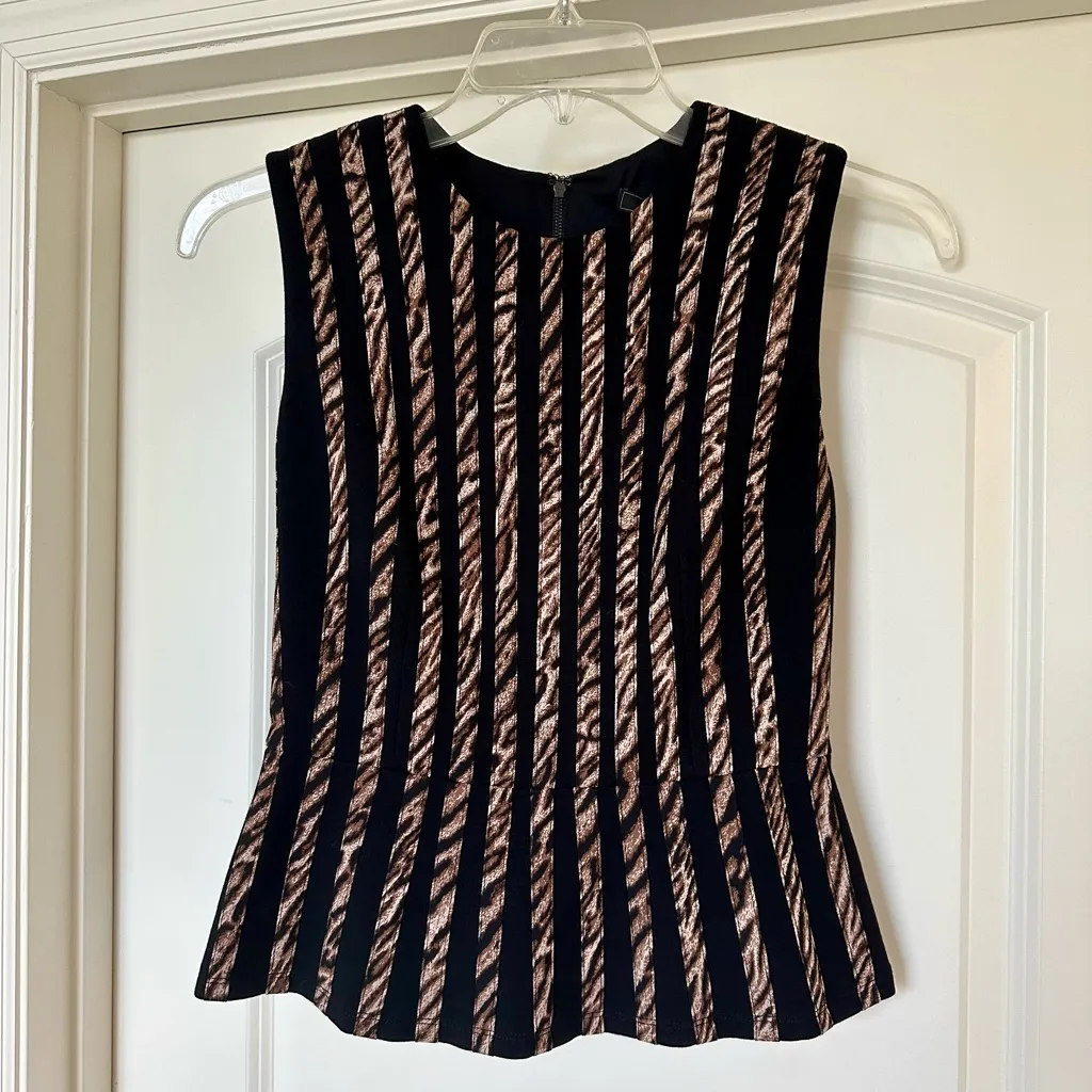 BCBGMAXAZRIA - Stunning Roland Cheetah Stripe Peplum Top - Brand new with tags! - Image 2