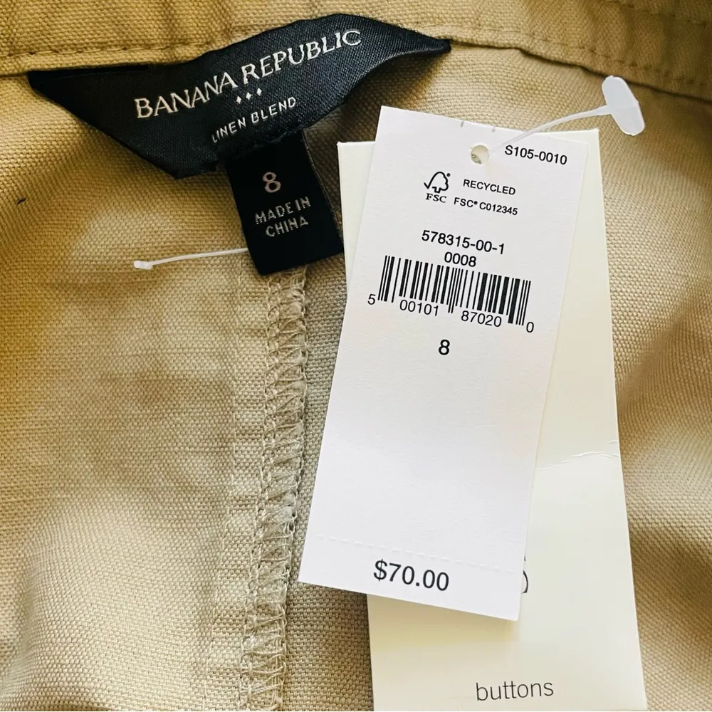 NWT Banana Republic Steppe Linen Blend Mini Skirt in Maverick Tan Khaki Size 8 - Image 6