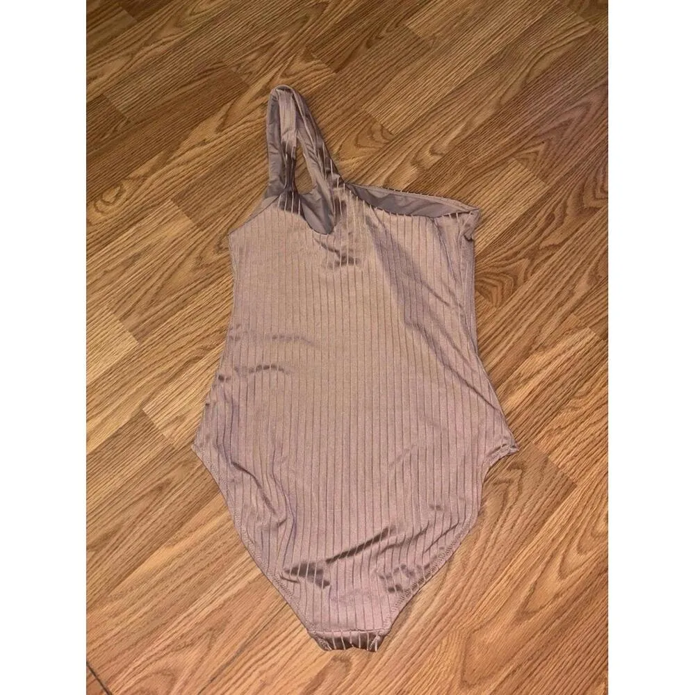 Aerie One Shoulder Ribbed One Piece Swimsuit Size Medium - Image 6