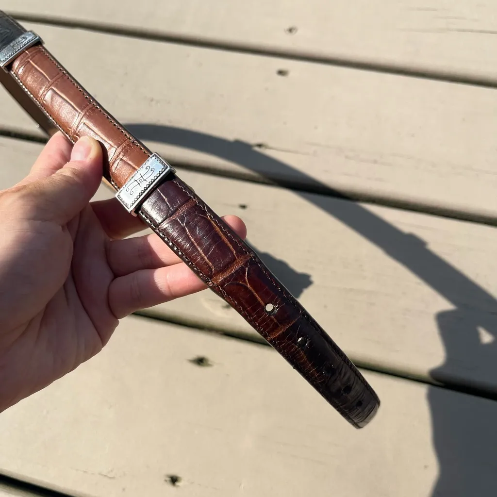 Brighton silver hardware multicolor leather belt size M - Image 5