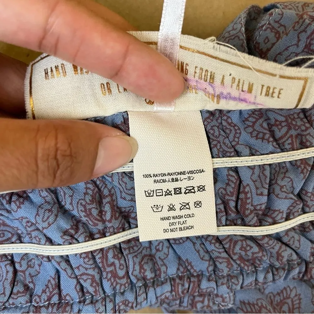 Free People Jen’s Pirate Booty Paisley Tie Front Paisley Top Large - Image 7