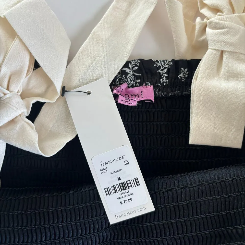 Francesca’s Miami Thalia Smocked Tie Strap Tiered Midi Dress Women’s Size Medium - Image 6