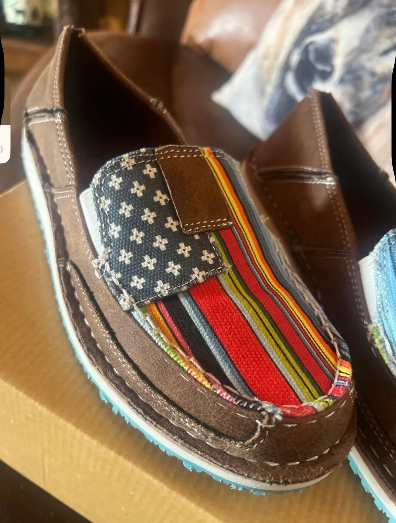 Americana Tan Loafers Size 8 - Image 3