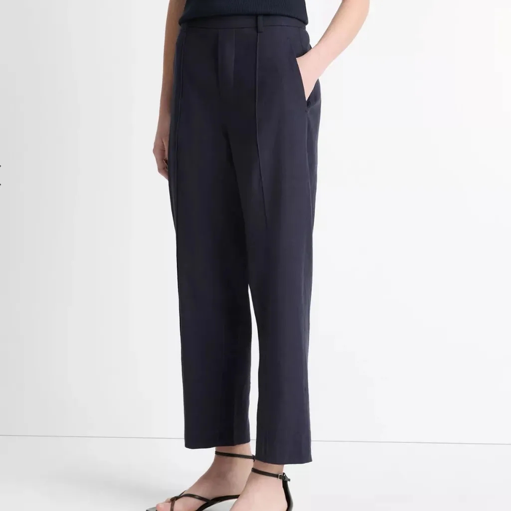 Vince. Linen Blend Tapered Pull-On Seamed Pant Coastal Navy Blue XL - Image 2