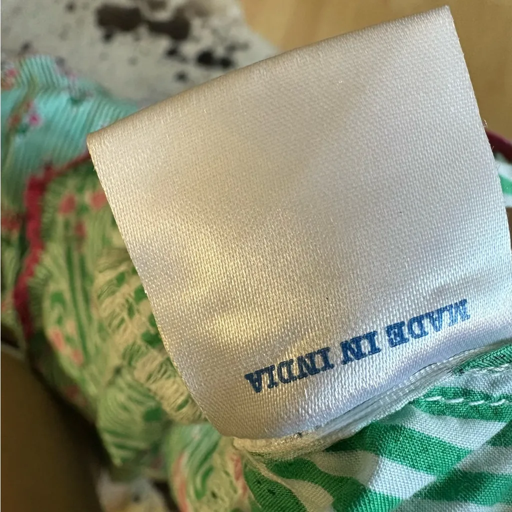 PINK CITY PRINTS Tuckernuck Tropical Punch Lolita Stripes Green Dress Size Small - Image 9