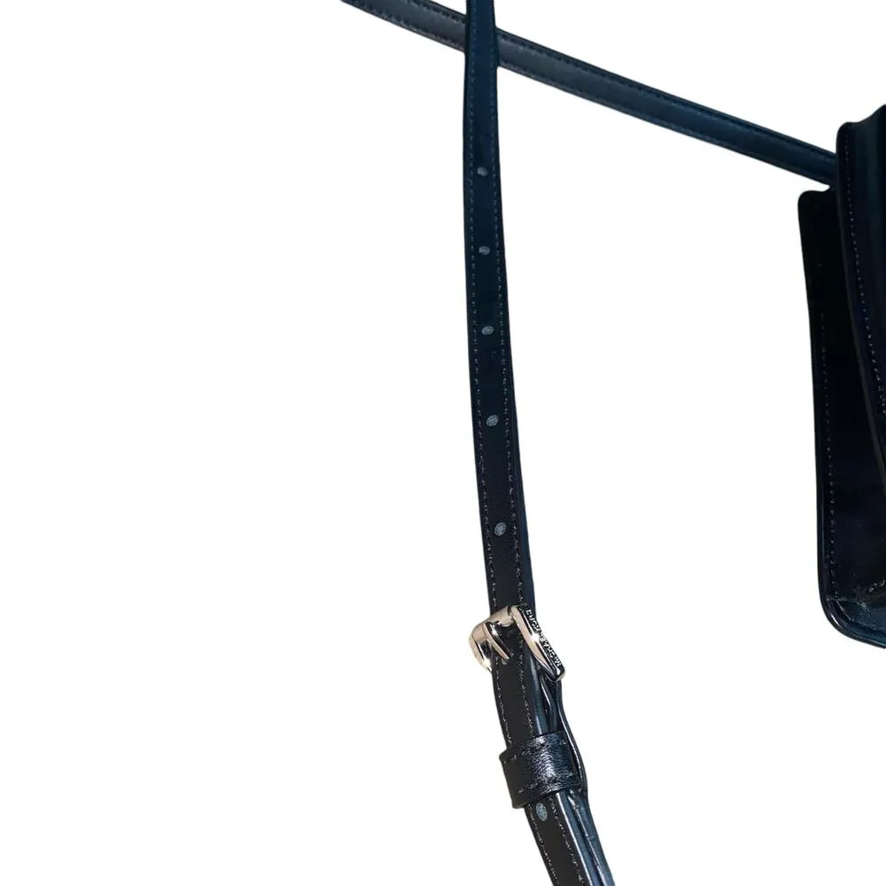 JW PEI Mini Shoulder Croc Embossed Faux Leather Bag Magnetic Lock Black ~ 8"x6" - Image 5