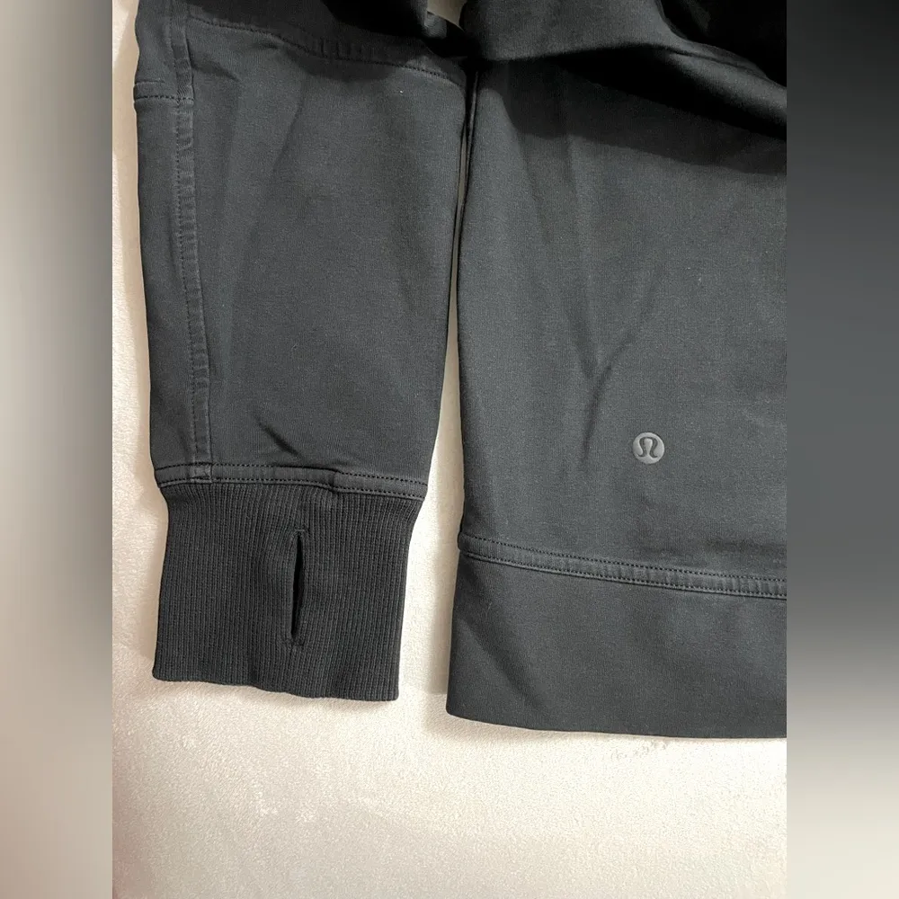 Lululemon Full Zip Black Hoodie Jacket Size 4 Thumb Holes - Image 4