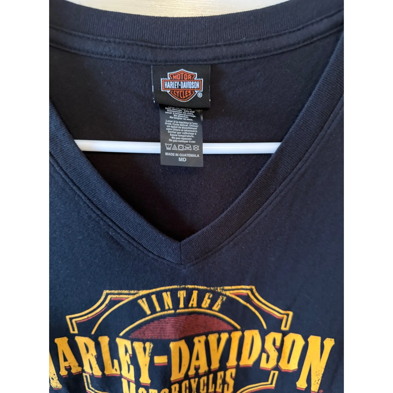 Harley Davidson Motorcycles Vintage V Neck Black T Shirt Womens Medium Size undefined - Image 4