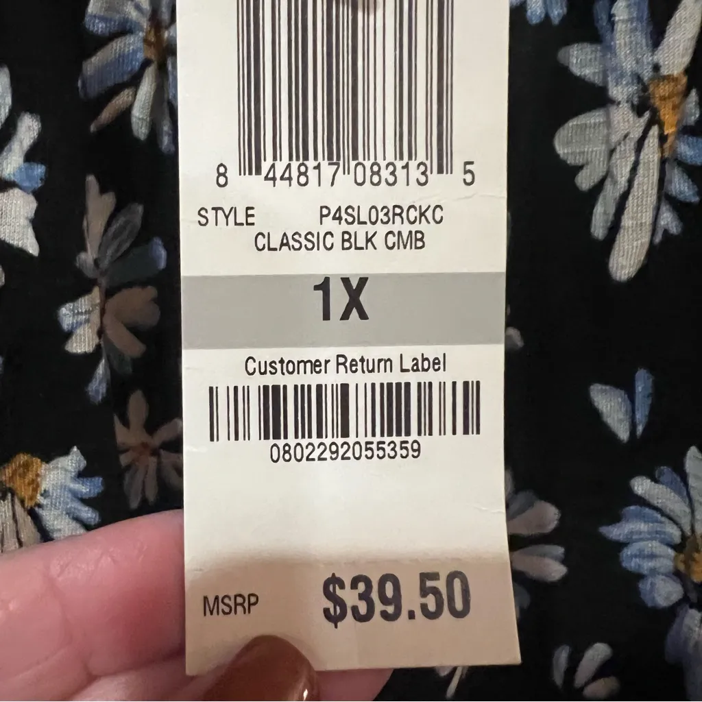 American‎ Rag Daisy Print Off-the-Shoulder Smocked Peasant Rayon Blouse Size 1X - Image 9