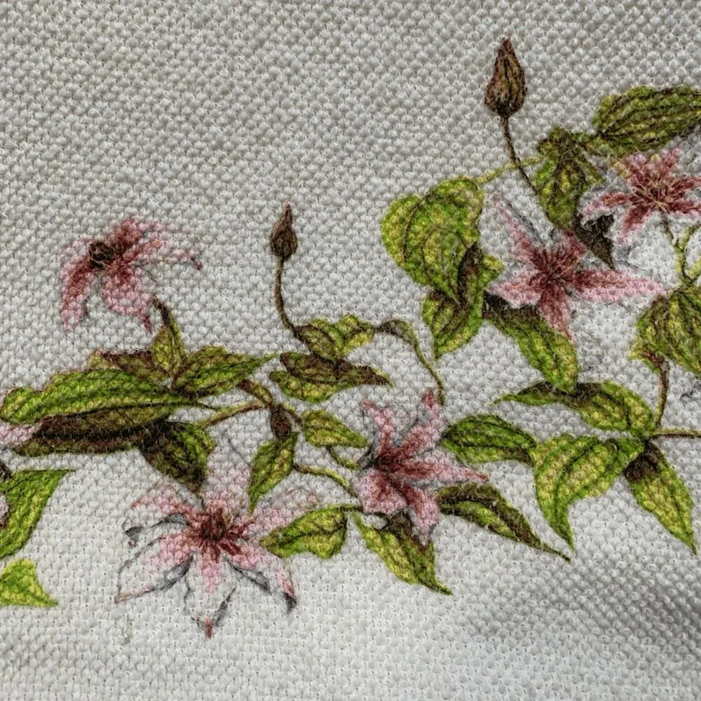 Vintage Cottagecore Lighthouse Floral Print Maxi Dress Cream Textured Knit Pink Size M - Image 7