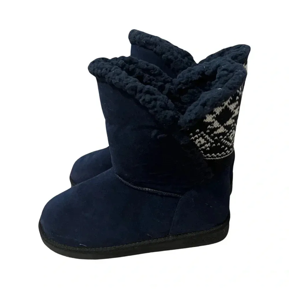 Muk Luks Sweater Knit Winter Boots Blue/white Size 7‎ Blue - Image 3