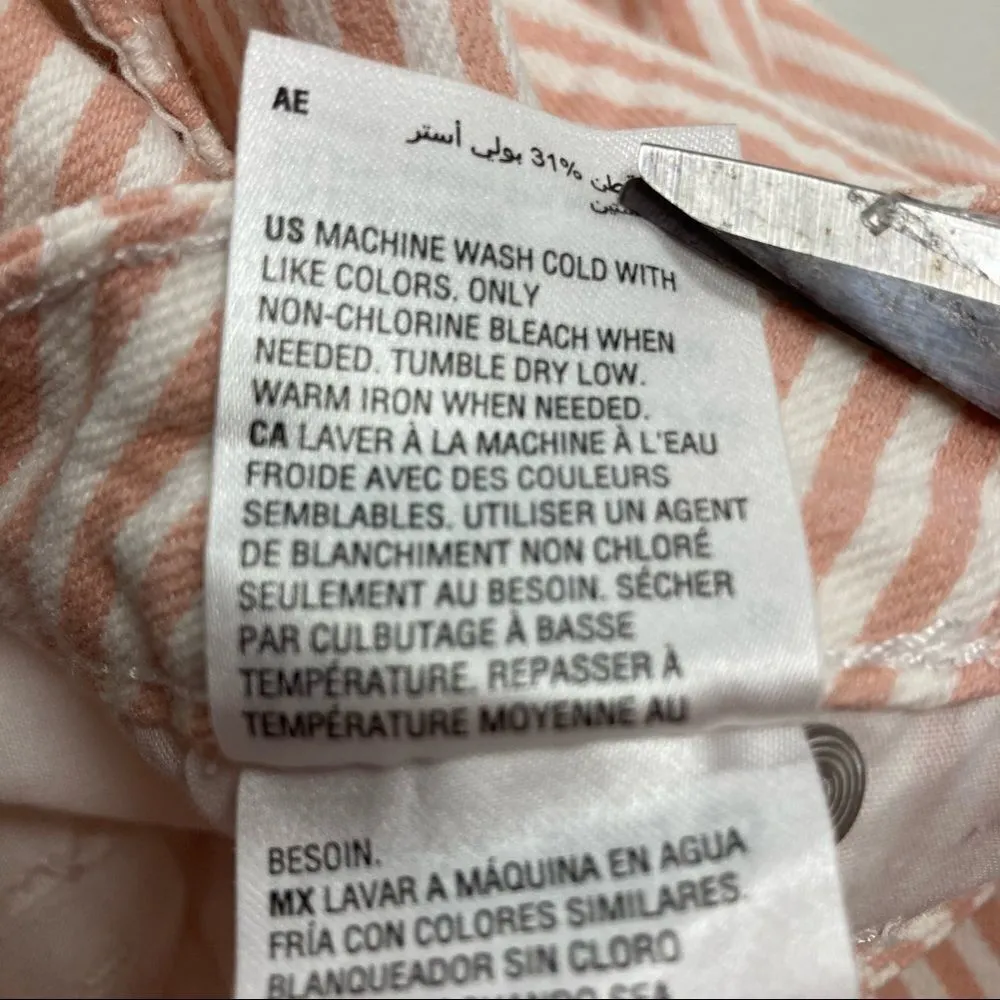 CHARTER CLUB Women’s Peach & White Striped Skinny Ankle Jean‎ Pants Size 10 - Image 12