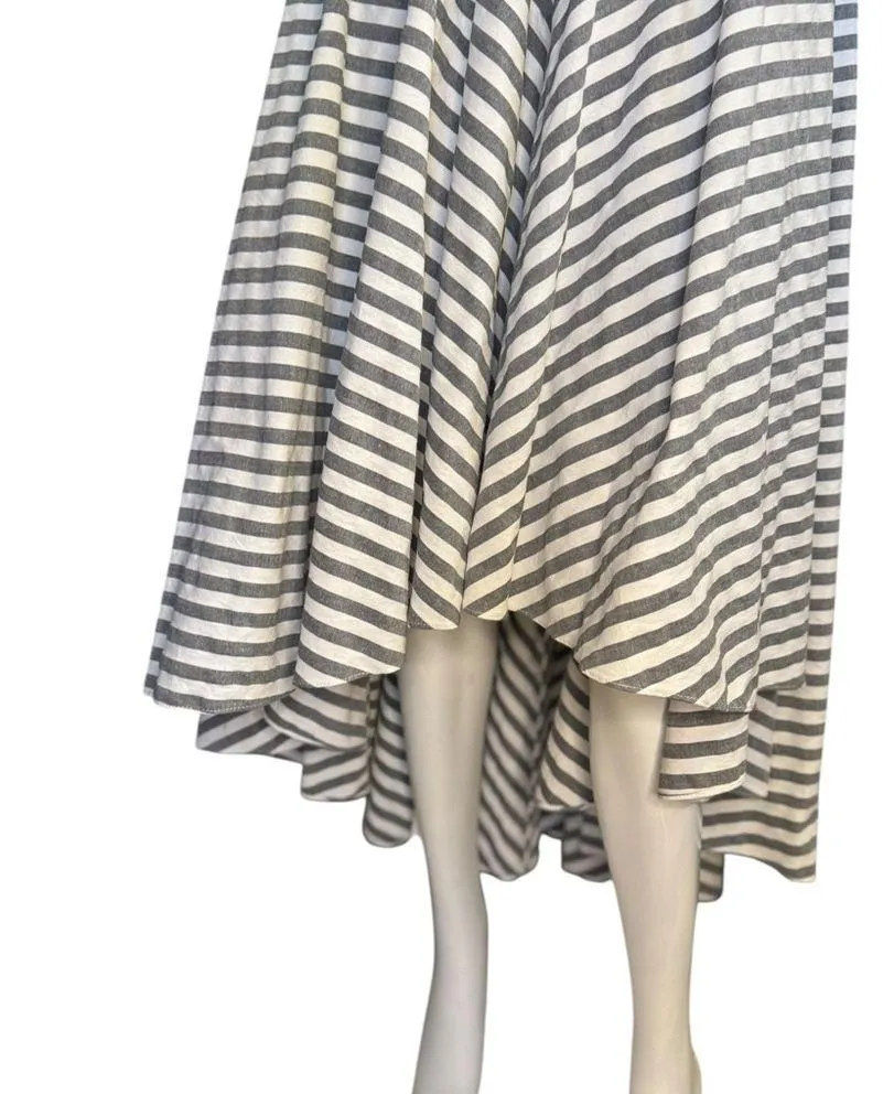 Milly Mitered Trapeze Dress White/Blue Striped Dress Size 8. - Image 7