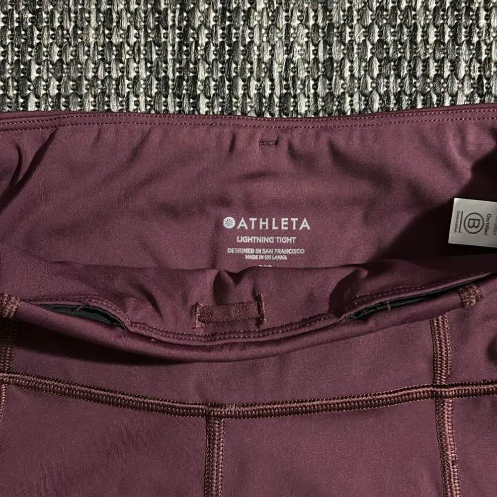 Athleta leggings lightning stash pocket tight antique burgundy XS - Image 5
