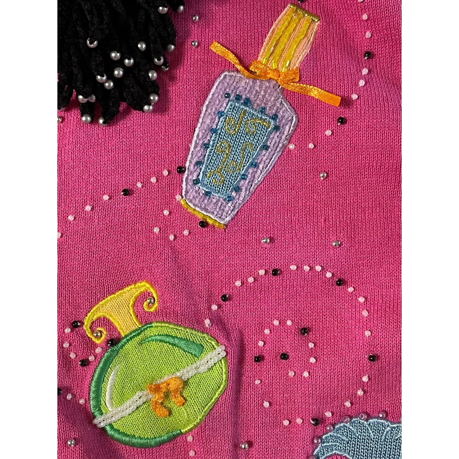 Jack B Quick 90s Pink Perfume Knit Cardigan size Medium - Image 7