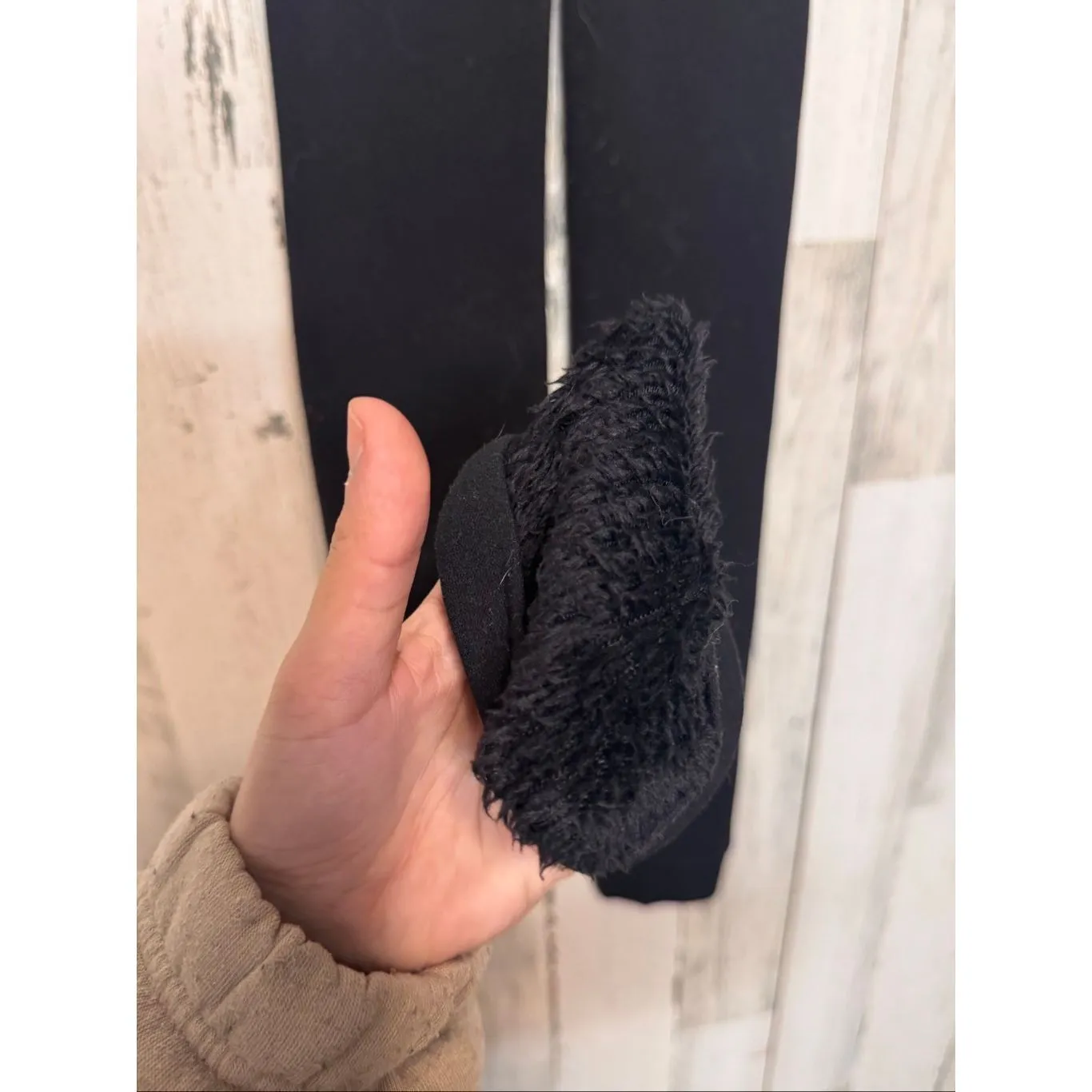 Women’s Black Fleece Lined Leggings Size L - Image 3