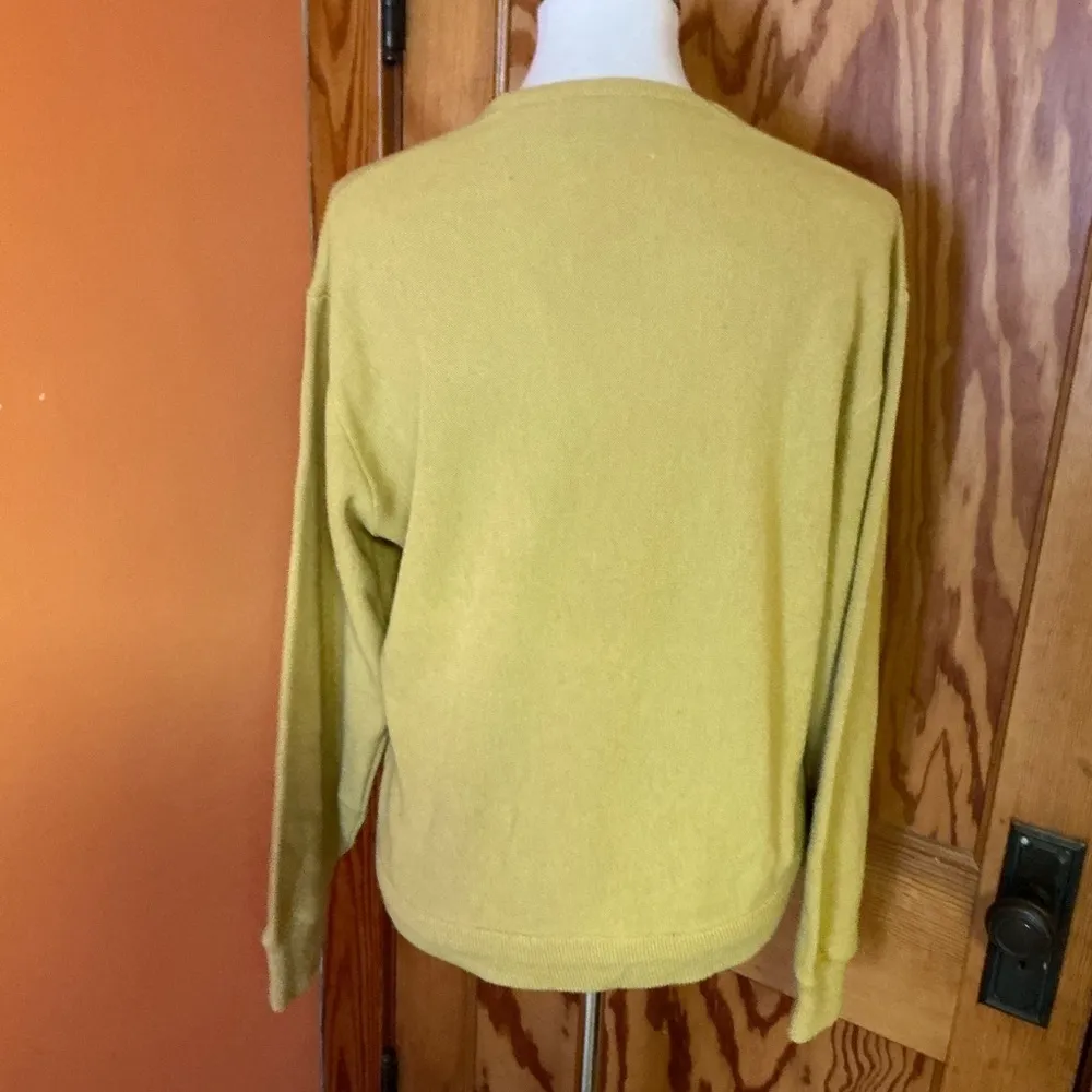 Vintage 60s gold grandpa sweater Size M - Image 11