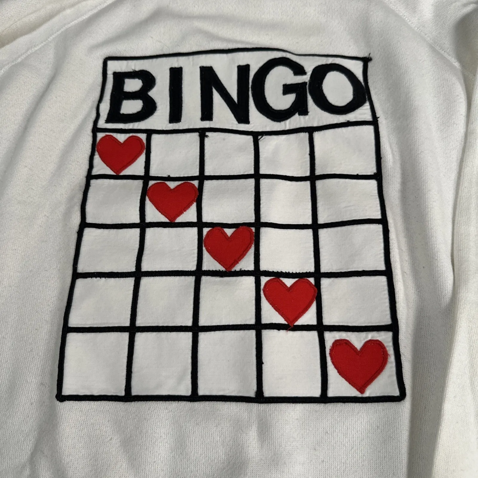Vintage 1980s Bingo Granny Sweatshirt SZ L Retro Classic USA Hearts Retro - Image 6