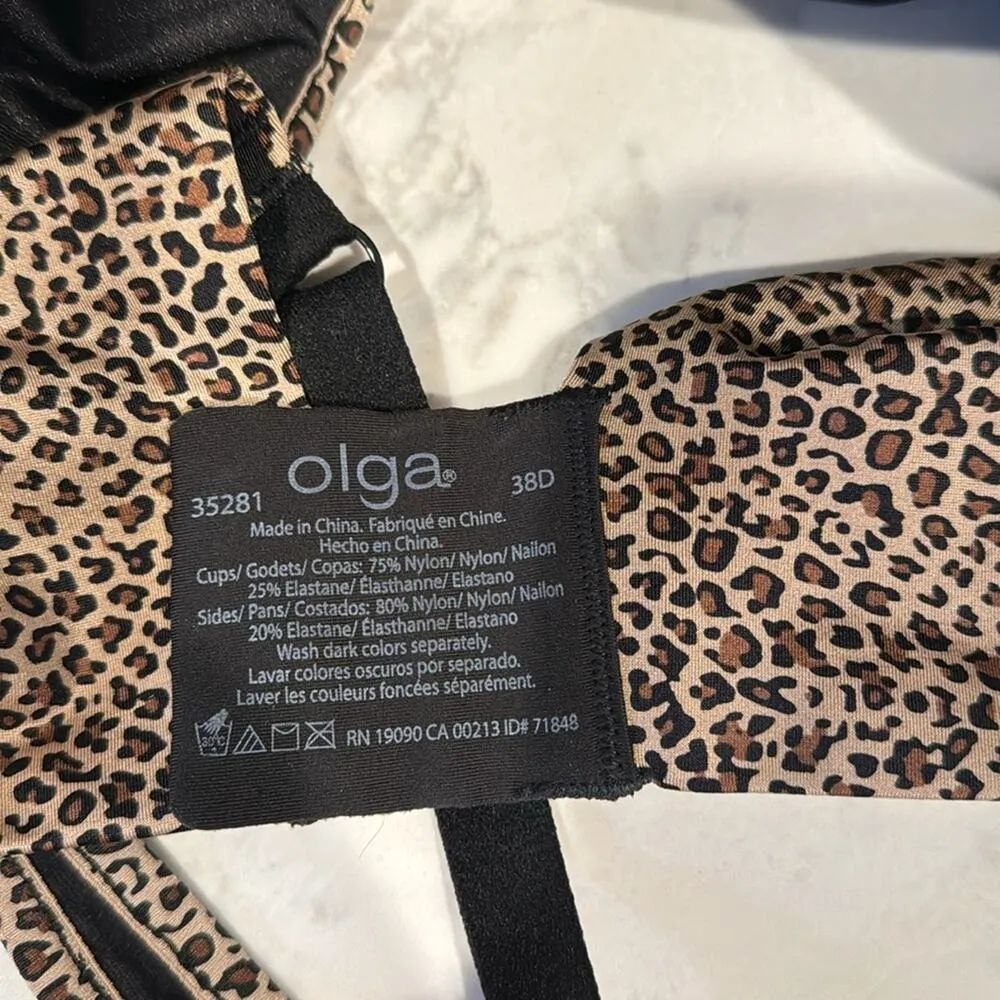 Olga wide strap leopard print accents underwire not lined T - Image 7