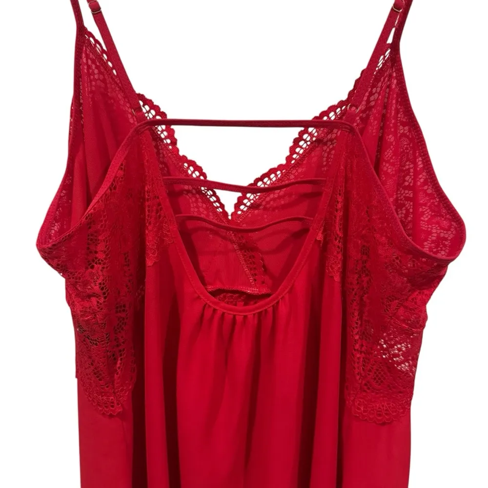 NEW I.N.C. Red Hot Lace and Chiffon Elegant Chemise Nightgown Lingerie Size L Size L - Image 8