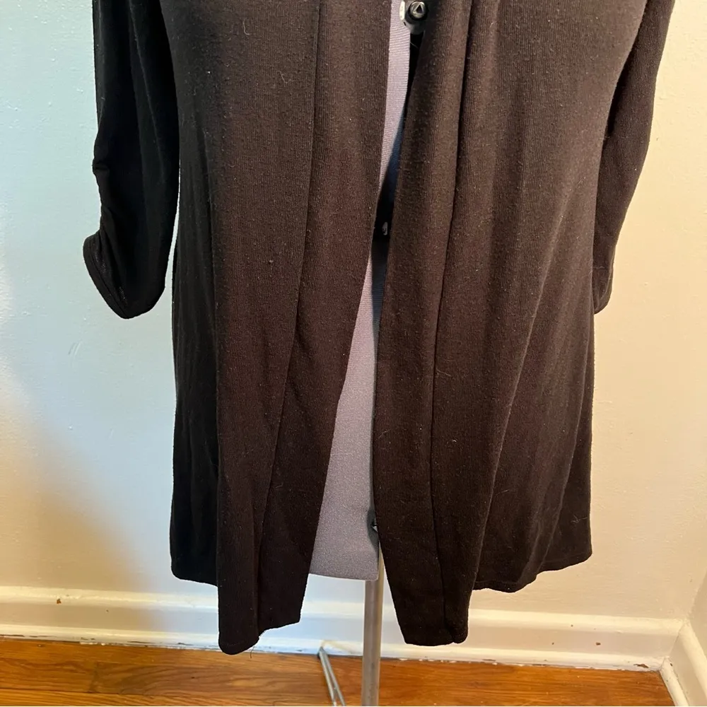 August Silk Open Cardigan Sweater Black Lace - Image 4