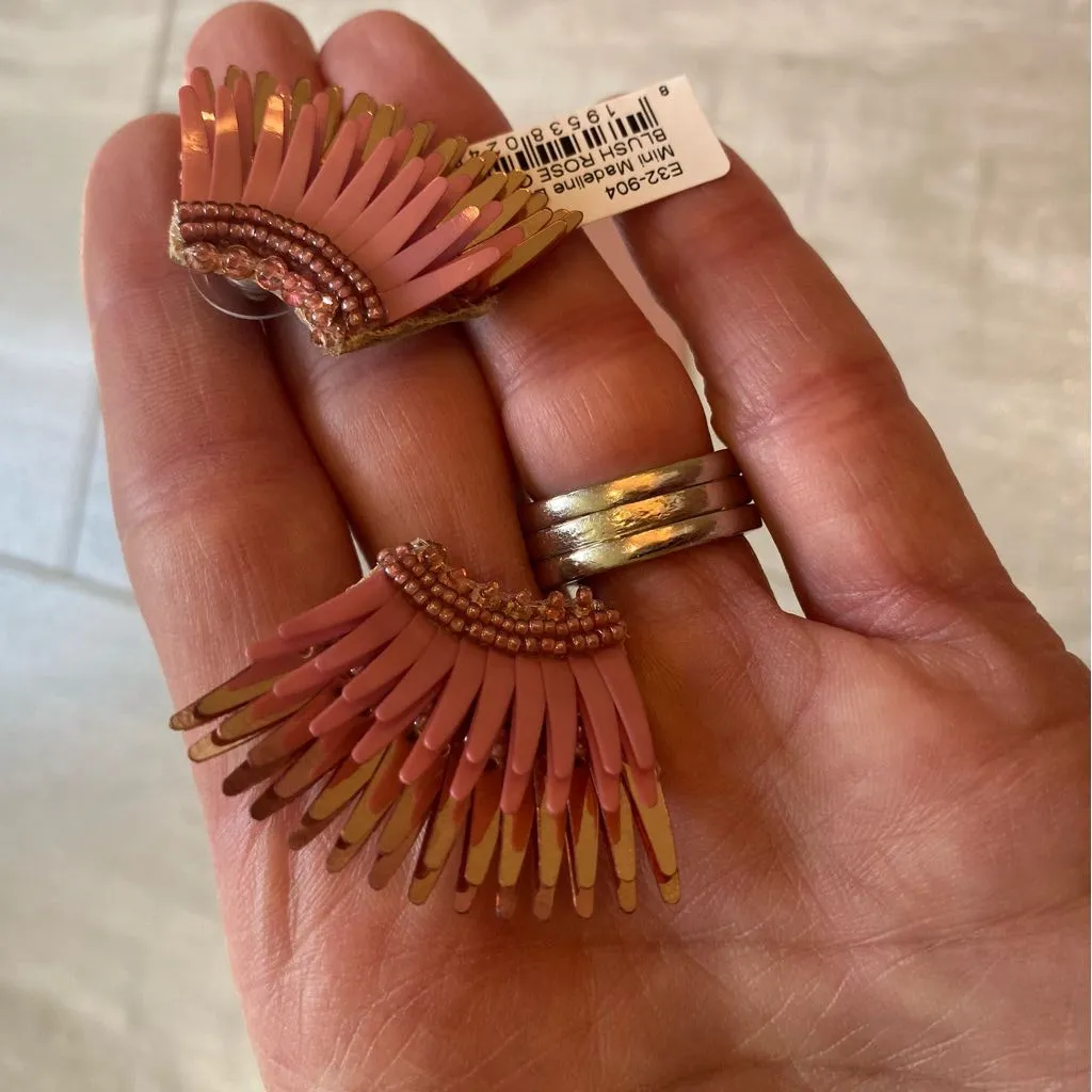 NWT Mignonne Gavigan Blush Pink and Rose Gold Mini Madeleine Pierced Earrings - Image 7