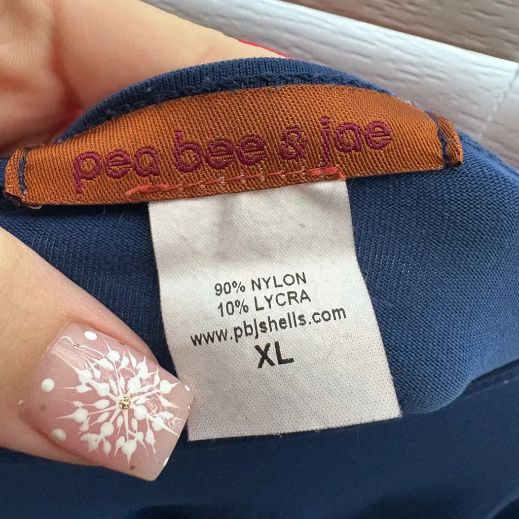 Pea Bee & Jae Woman’s Navy Long Sleeve Shirt Blue Size XL - Image 2