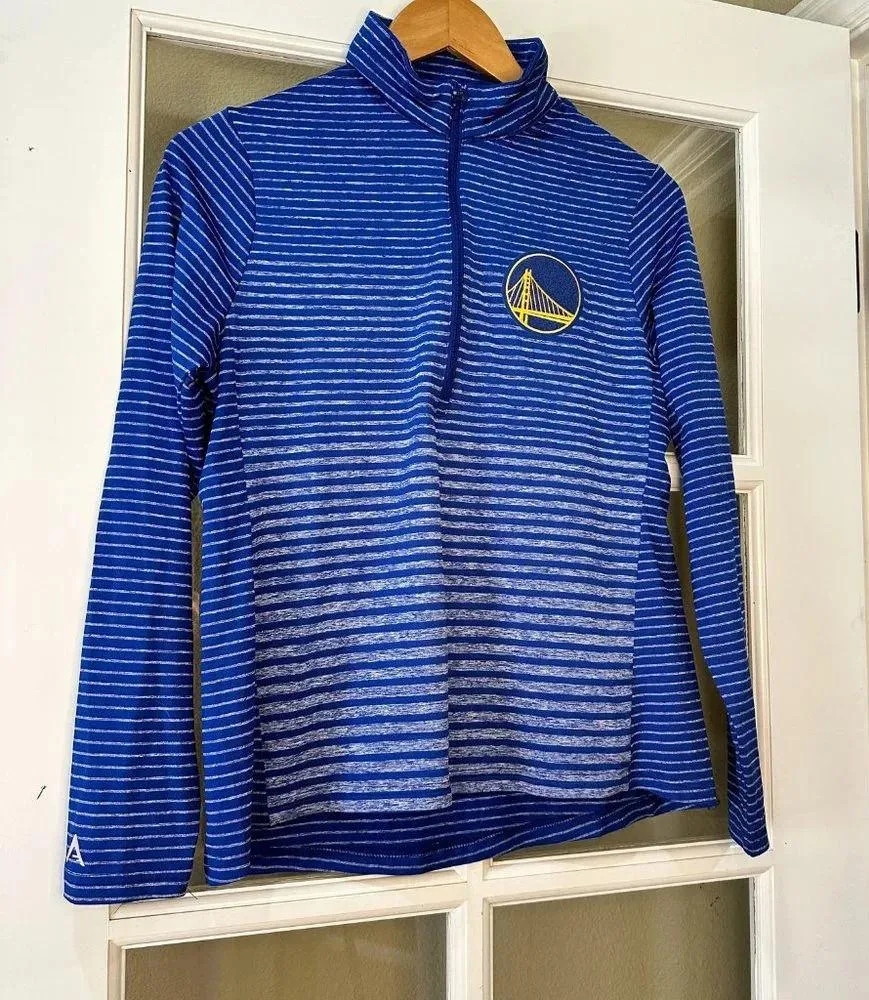 Golden State Warriors Antigua Quarter Zip Half Zip Long Sleeve Jacket Top - M - Image 5