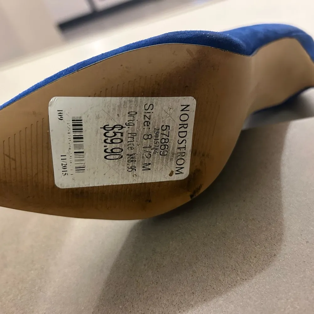 Nine West Blue Suede Heels-sold at Nordstrom-8 1/2 M - Image 5