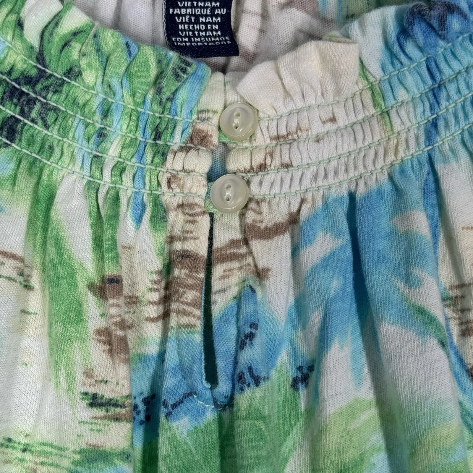 Chaps Shirt Womens 1X Green Blue Tropical Palm Trees Vacation Cruise Wear Travel - Image 5